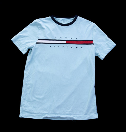 Women's S- Tommy Hilfiger Logo Stripe Tee-Mens
