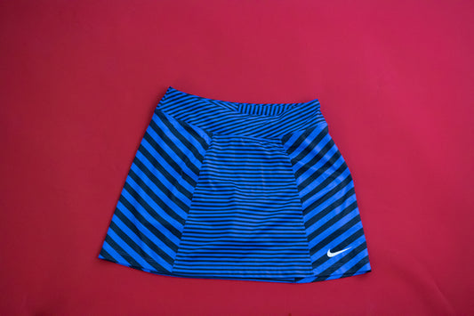 Womens XS- Nike Golf Purple-Blue Striped Skort w/ Built-In Shorts