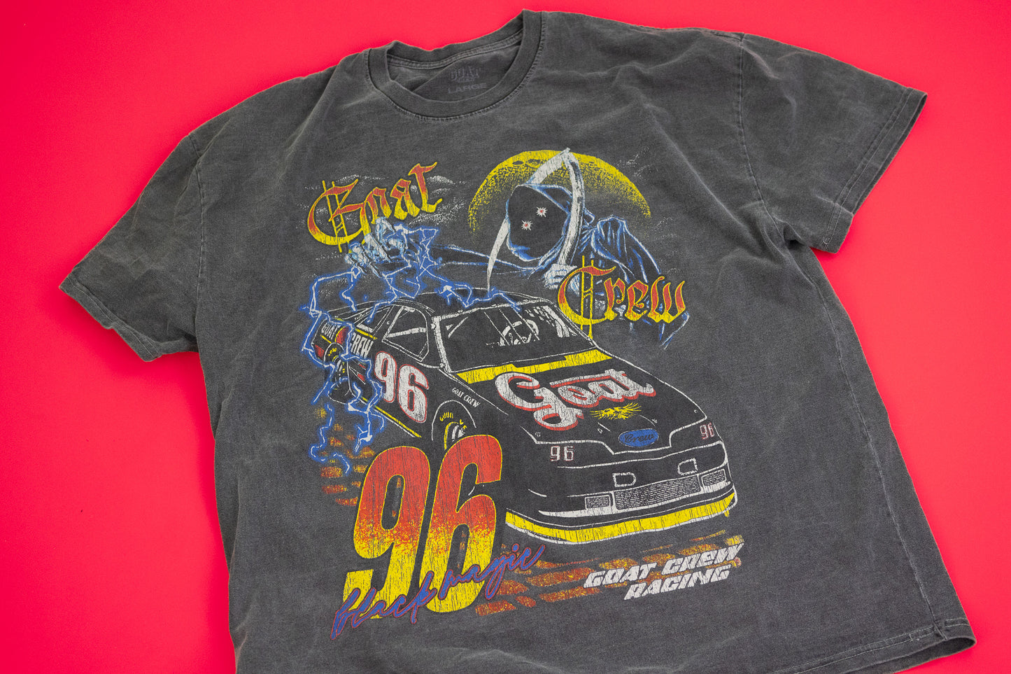 Goat Crew Racing “96 Reaper” Graphic T-Shirt – Tagged Large, Fits XXL Men's