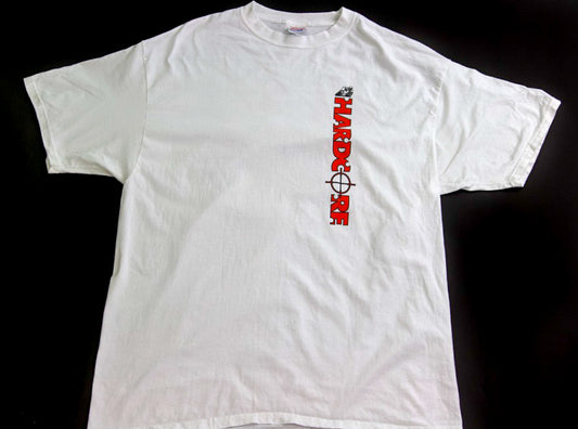 Men's XL- Vintage 90s Hanes Beefy-T “Hardcore” Motorcycle Racing Graphic T-Shirt