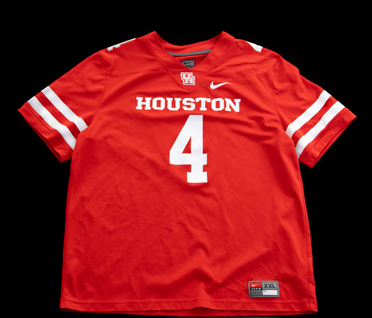 Men's XXL - Nike Houston Cougars Football Jersey #4 – Red Team Issue