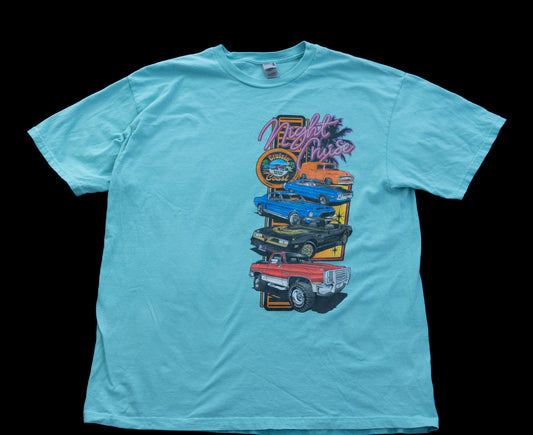 : Cruisin’ the Coast Night Cruise T-Shirt – Mississippi Gulf Coast – Gildan Hammer-Mens