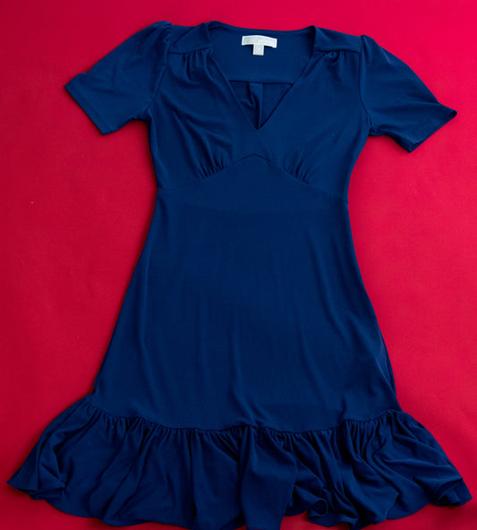 Women's XS- Michael Kors Ruffle Hem Stretch Knit Dress
