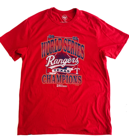 2023 Texas Rangers World Series Champions T-Shirt – ’47 Brand – Men’s Large